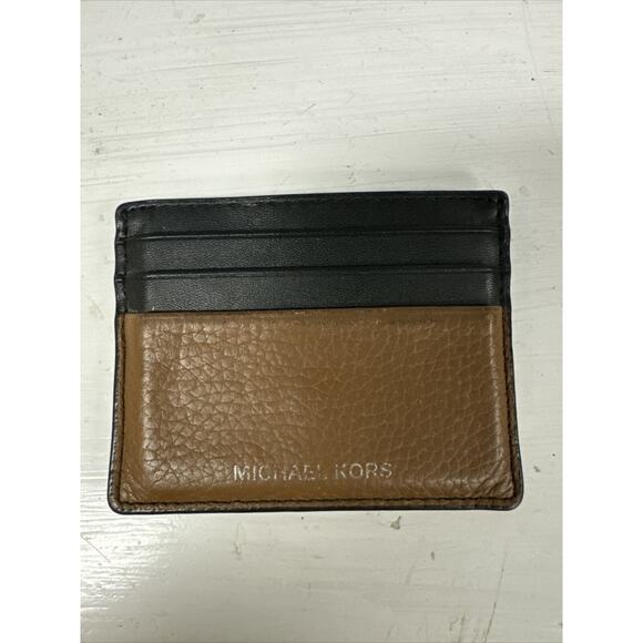 Michael Kors Men’s Cooper Pebbled Leather Tall Card Case GUC - Picture 1 of 3